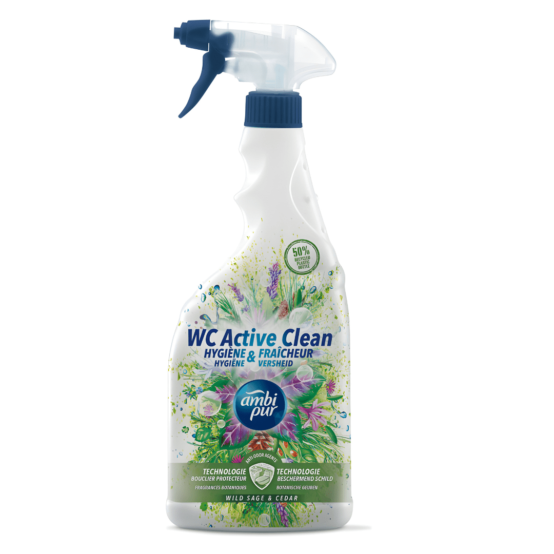 Ambi Pur Flash WC Spray 750ml – EU made, wild sage & cedar scent toilet cleaner, anti-limescale, available in Beirut Lebanon
