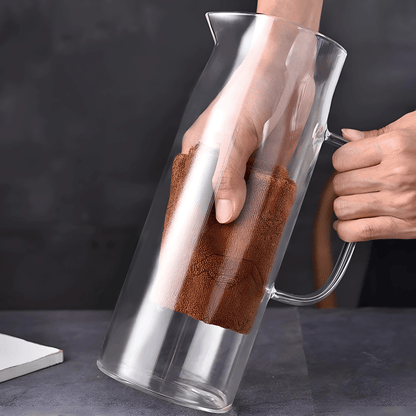 Borosilicate glass pitcher set with green handle and 6 cups – Beirut