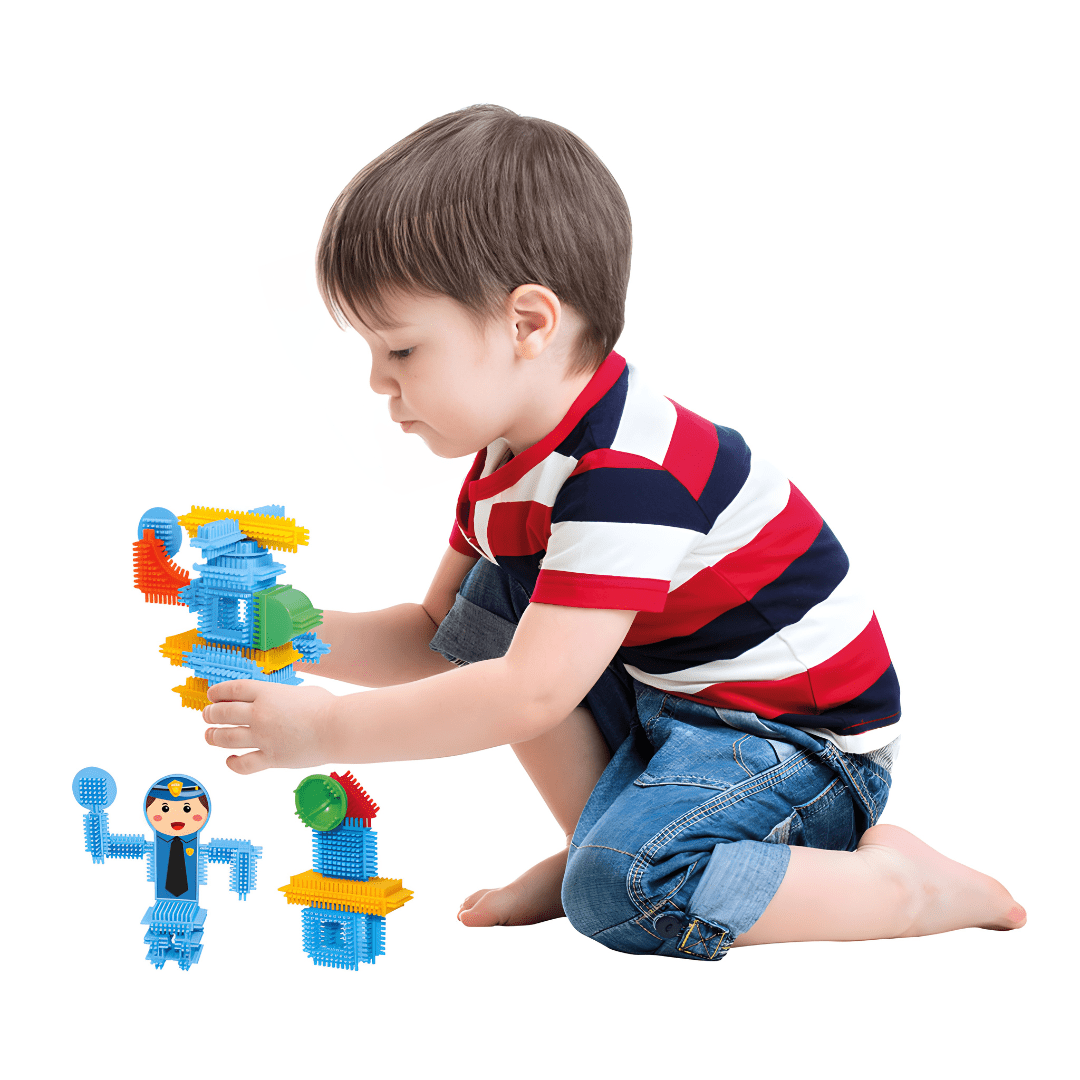 Cactus Blocks Police Station 55pcs – Colorful Building Toy for Kids 3+