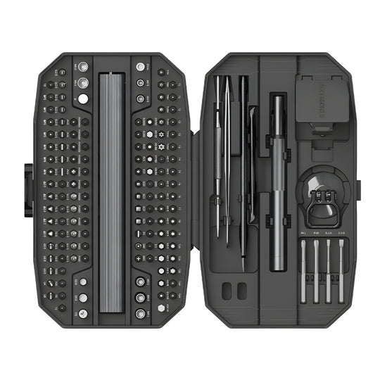 153-in-1 cordless electric magnetic screwdriver repair set with 140 bits, LED lights, USB-C charging – ideal for electronics and DIY projects