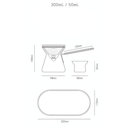 Super Premium 300ml Magnetic Glass Teapot & Cup Set – For Coffee & Tea Brewing