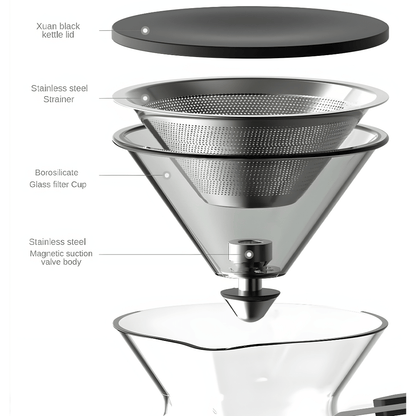Super Premium 300ml Magnetic Glass Teapot & Cup Set – For Coffee & Tea Brewing