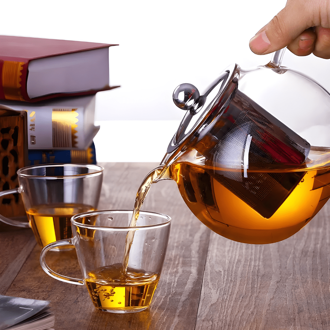 500ml Borosilicate Glass Teapot with Stainless Steel Infuser – Heat Resistant