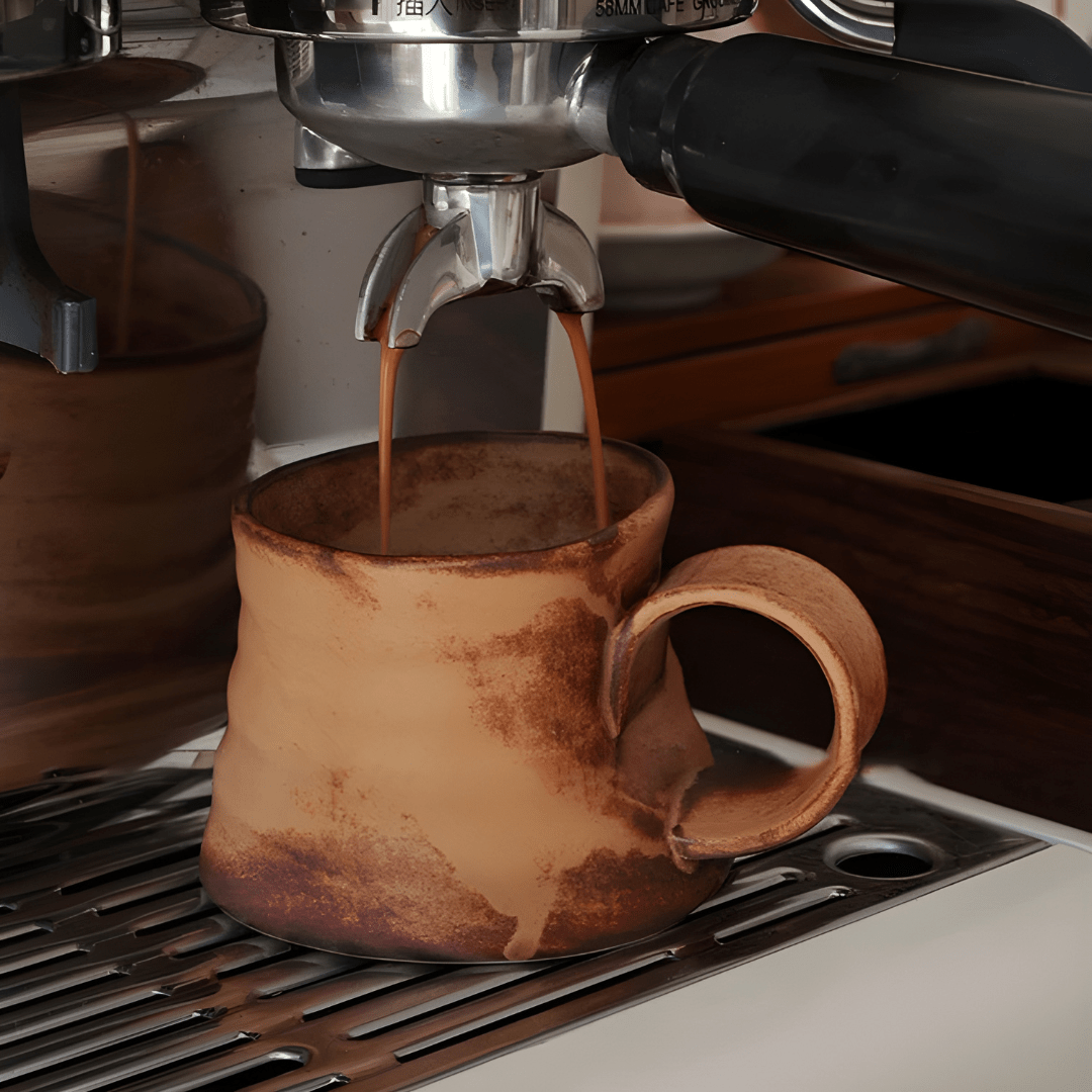 Rustic Handmade Ceramic Mug – 250ml Artisan Coffee or Tea Cup with Sculpted Handle