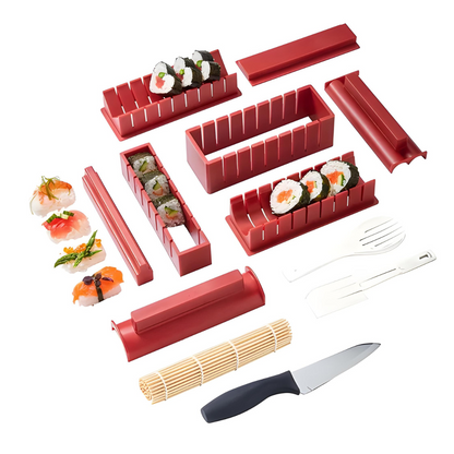 Super Sushi Maker 10-Piece Kit – DIY Home Sushi Mold Set for Beginners

