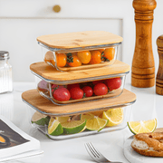 3-Piece High Borosilicate Glass Food Storage Containers with Bamboo Lids – Leakproof and Heat-Resistant