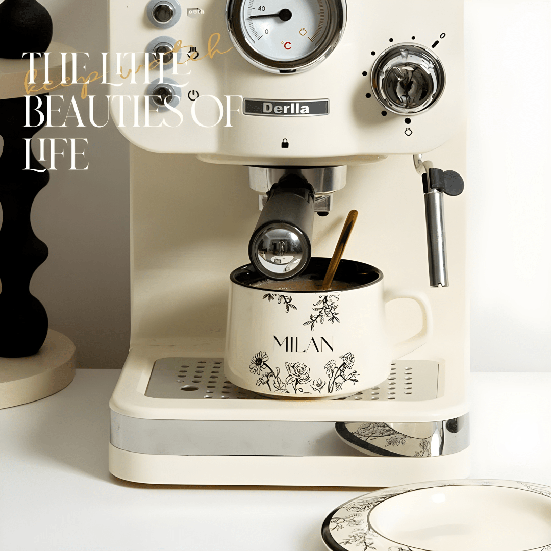Vintage ceramic coffee cup with saucer and spoon – Beirut Lebanon