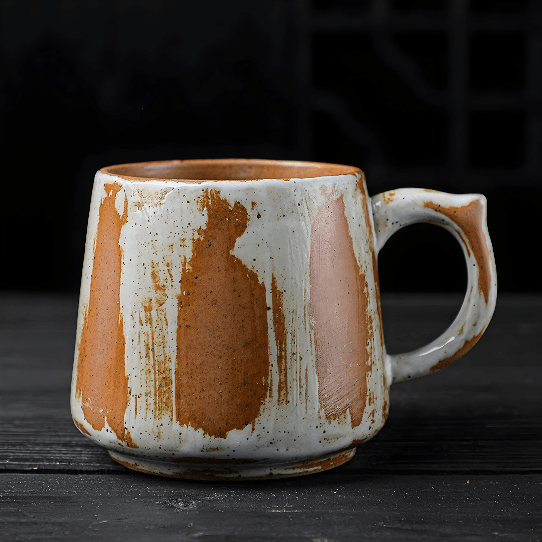 360ml handmade rough pottery ceramic mug with rustic glaze – available in Beirut Lebanon