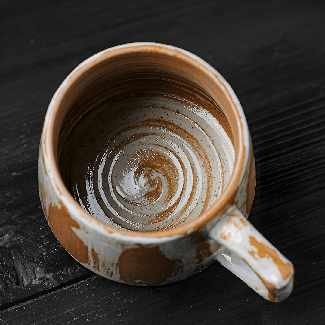 360ml handmade rough pottery ceramic mug with rustic glaze – available in Beirut Lebanon