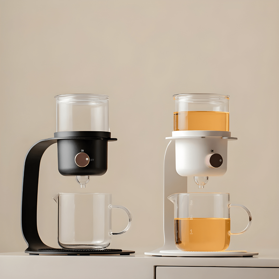 Modern 400ml semi-automatic tea and coffee brewer with stainless steel base, available in Lebanon