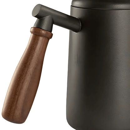 550ml gooseneck coffee kettle with thermometer and wooden handle – matte black, blue, and white – Lebanon