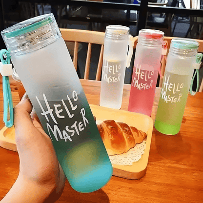 500ml borosilicate glass water bottles in gradient colors with carry strap and nylon sleeve – Beirut Lebanon market