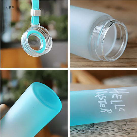 500ml borosilicate glass water bottles in gradient colors with carry strap and nylon sleeve – Beirut Lebanon market