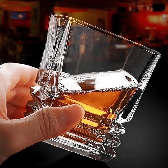 Premium old fashioned whiskey glass 310ml made of lead-free crystal with diamond-cut texture – luxury barware in Lebanon