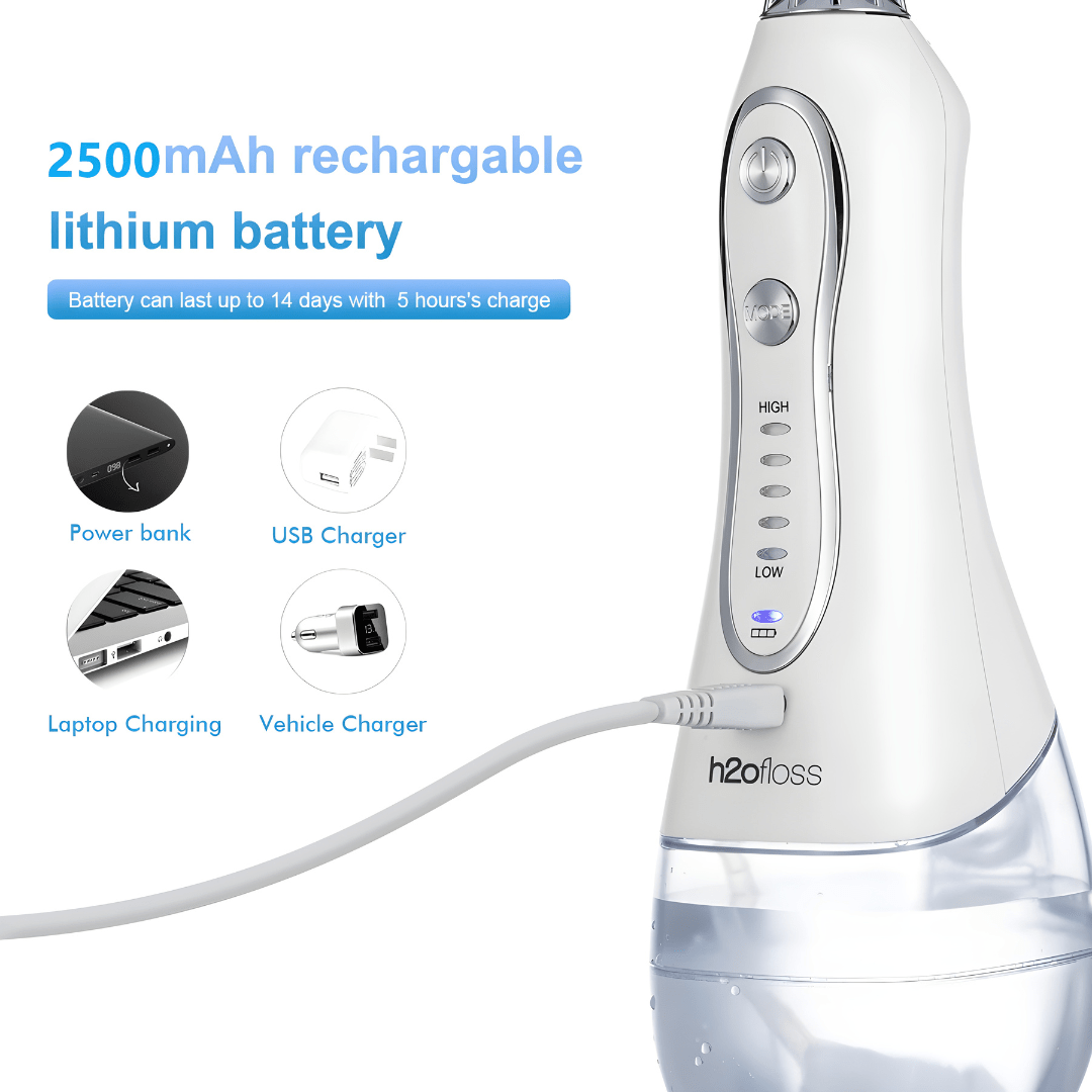 HF-6 cordless oral irrigator with 5 nozzles – dental flosser in Beirut Lebanon