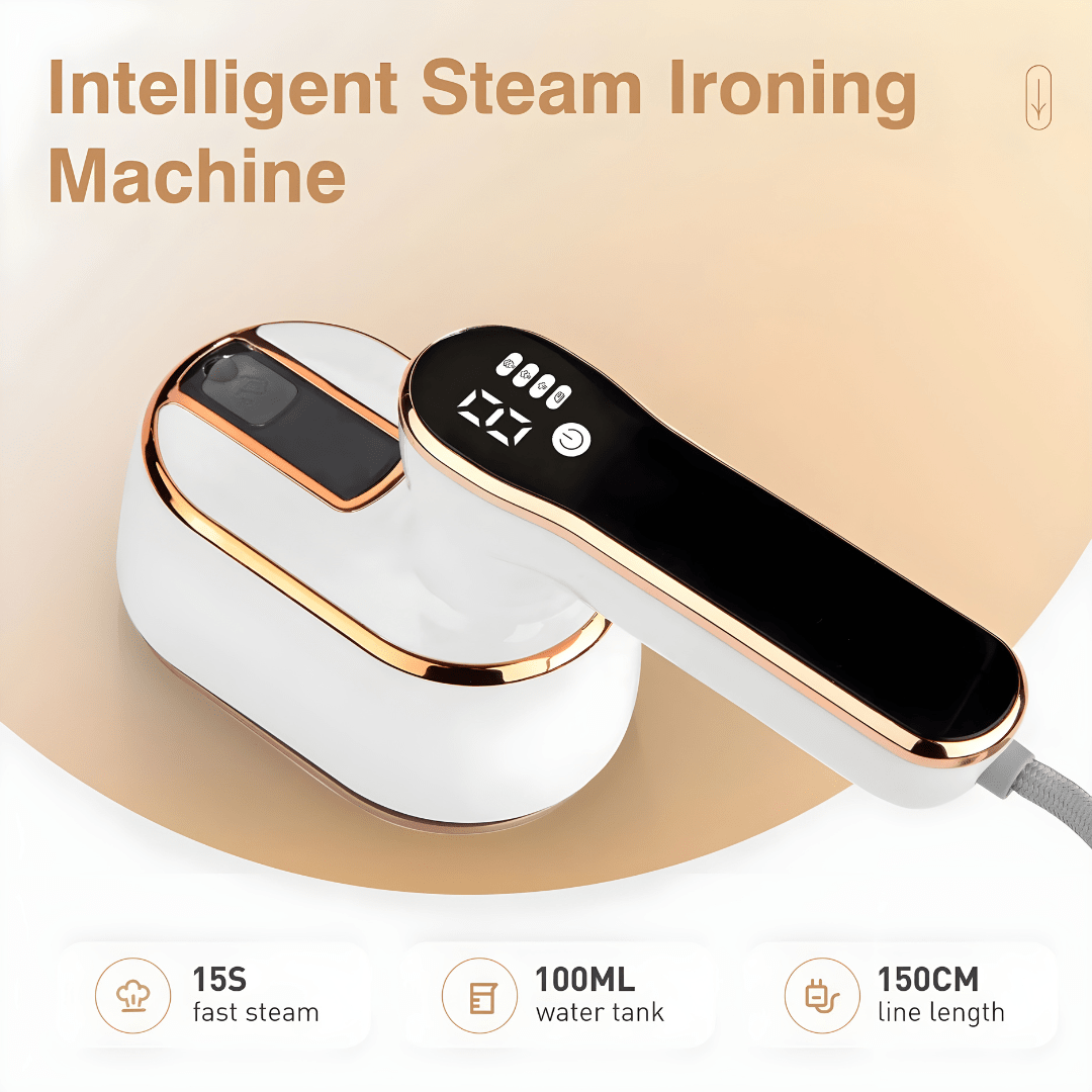 Compact foldable travel steam iron with 1000W power and ceramic plate, suitable for all fabrics, ideal for use in Beirut, Lebanon