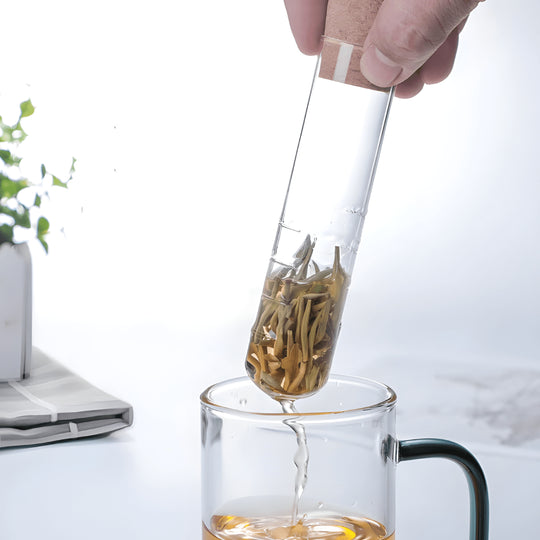 Borosilicate Glass Tea Infuser with Cork Lid – Heat Resistant & Reusable