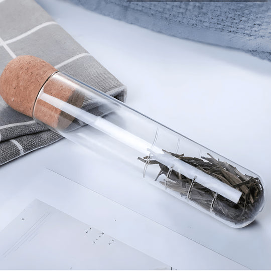 Borosilicate Glass Tea Infuser with Cork Lid – Heat Resistant & Reusable