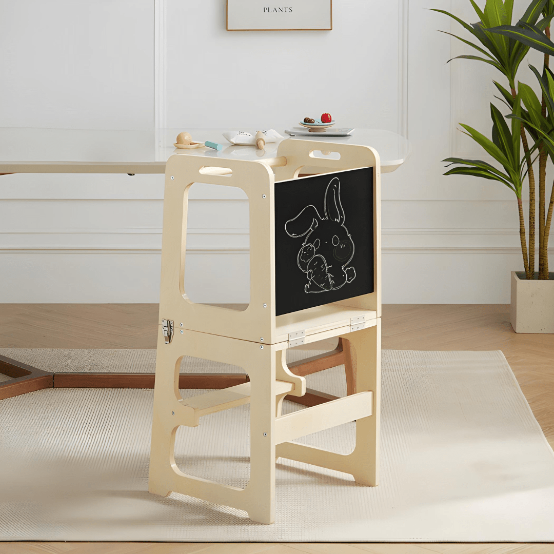 Children’s 2-in-1 Learning Tower with Drawing Board – Birch Wood – Beirut Lebanon