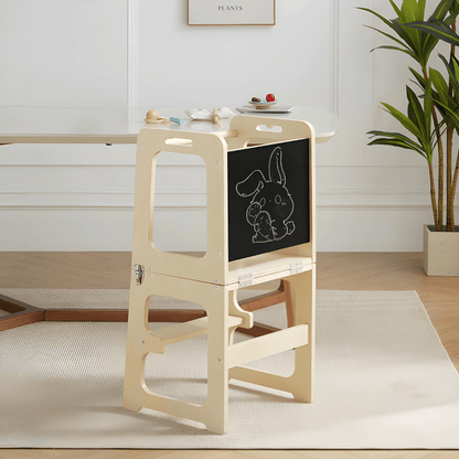 Children’s 2-in-1 Learning Tower with Drawing Board – Birch Wood – Beirut Lebanon