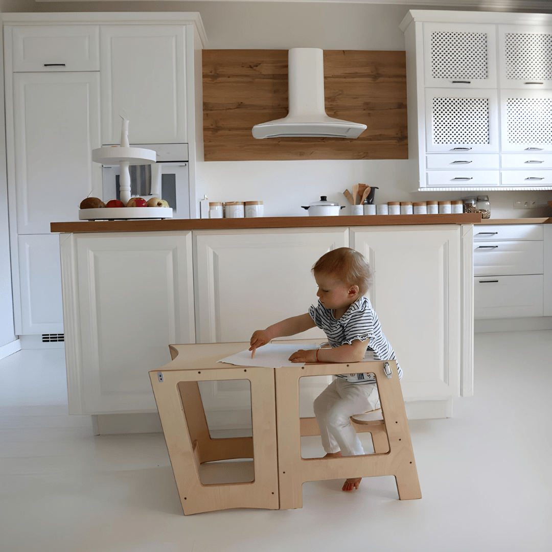 Children’s 2-in-1 Learning Tower with Drawing Board – Birch Wood – Beirut Lebanon