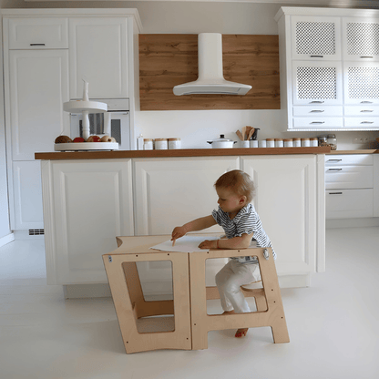 Children’s 2-in-1 Learning Tower with Drawing Board – Birch Wood – Beirut Lebanon