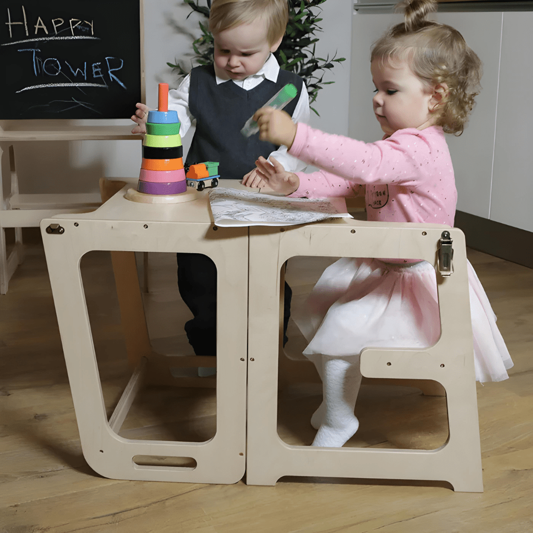 Children’s 2-in-1 Learning Tower with Drawing Board – Birch Wood – Beirut Lebanon