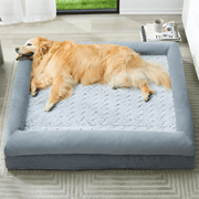 Extra-large orthopedic dog bed 135×107×18 cm with velvet cover, bolster sides, and anti-slip bottom – ideal for large dogs in Beirut