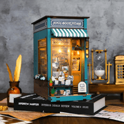 Soul Bookstore book nook DIY miniature with wooden furniture and LED light – handcrafted model for bookshelf decor, Beirut
