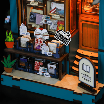 Soul Bookstore DIY Miniature Book Nook with LED & Music Box
