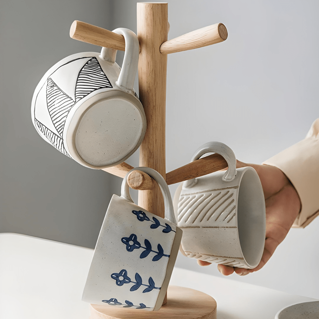 Handmade crude pottery mug 360ml with rustic porcelain finish – ideal for hot drinks in Beirut Lebanon