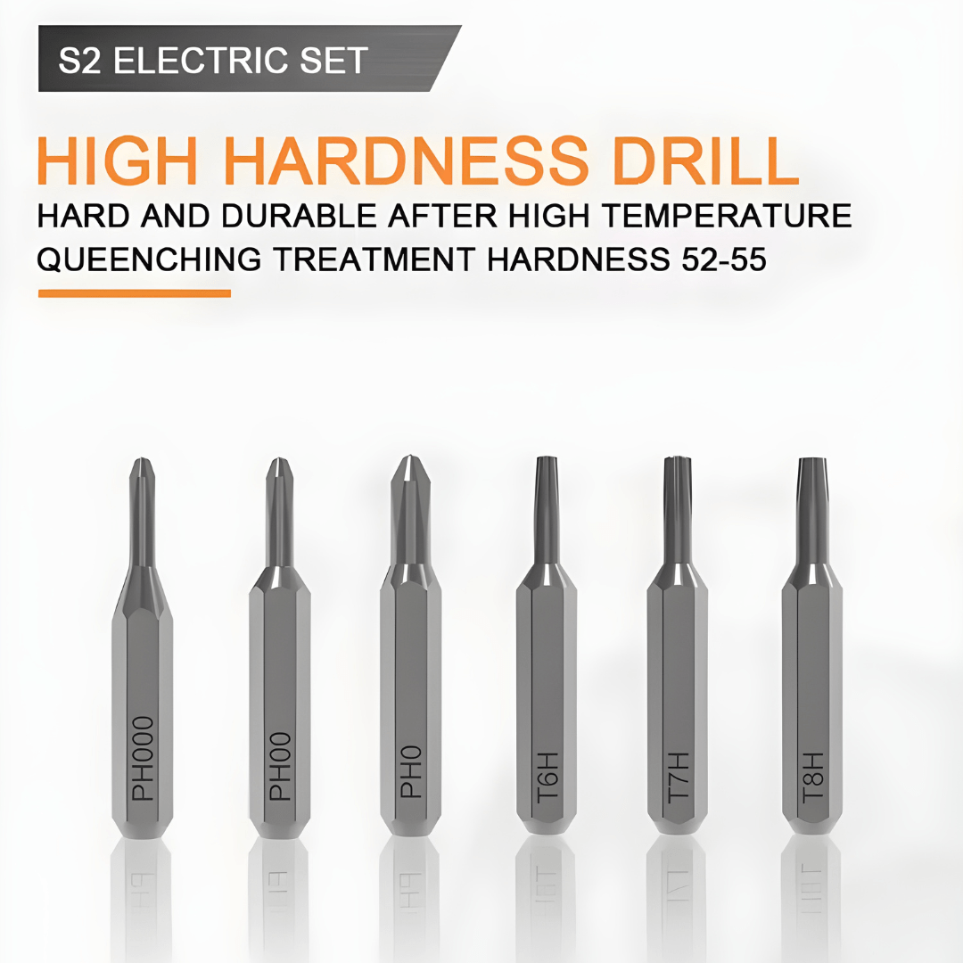 Cordless electric precision screwdriver set with 66 pieces, magnetic case, USB charging, and high-hardness bits – ideal for electronics and home repairs.