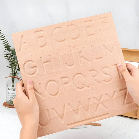 Montessori wooden alphabet tracing board double‑sided uppercase and lowercase – Beirut Lebanon