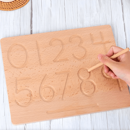 Montessori Wooden Alphabet & Number Tracing Board – Double‑Sided Educational Toy