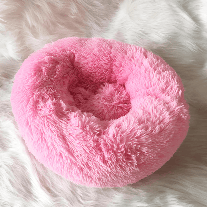 Washable plush pet bed 50cm for small dogs and cats in white, pink, and grey – breathable comfort sofa
