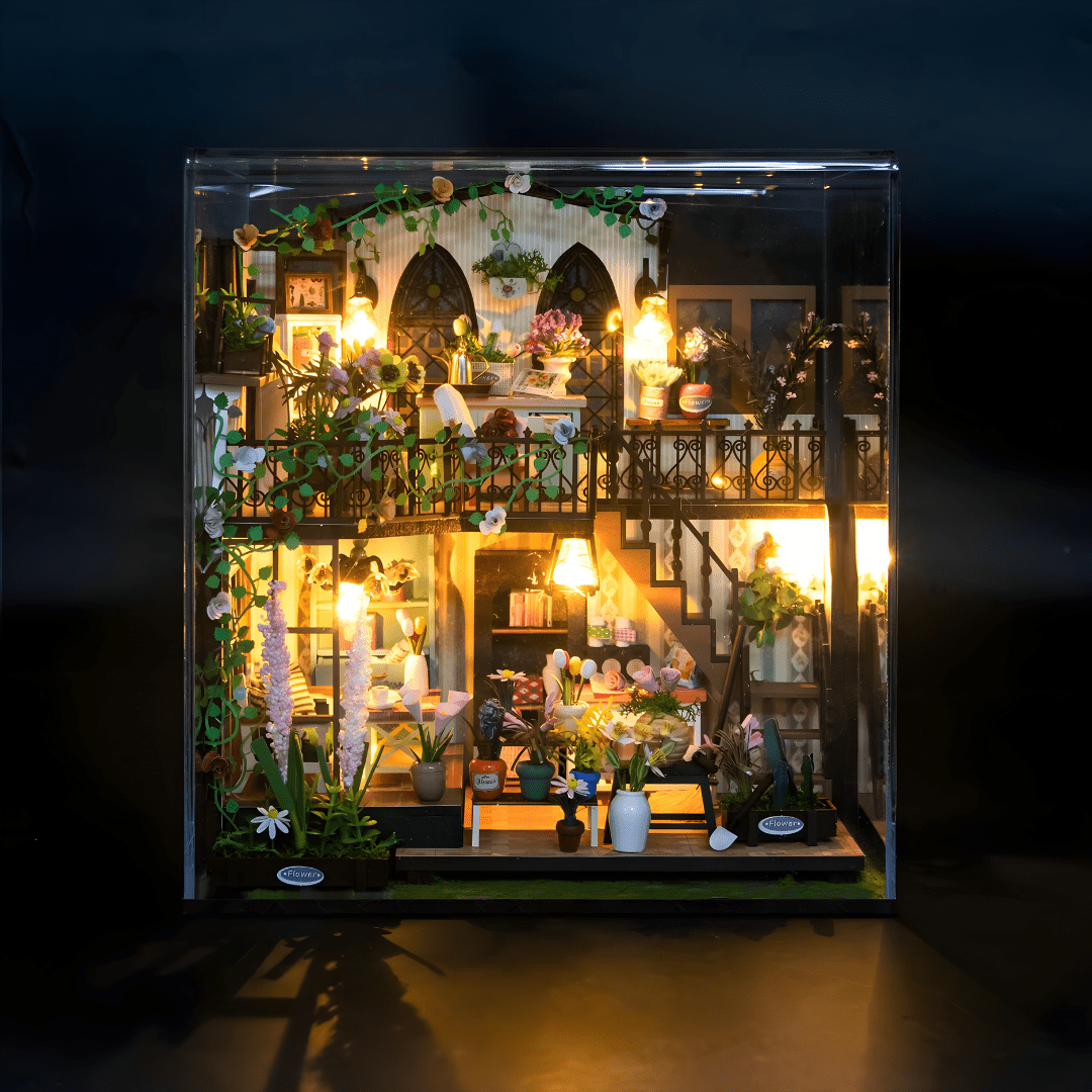 Darcy Flower House DIY miniature kit with LED lights, music & plexiglass cover – Beirut Lebanon