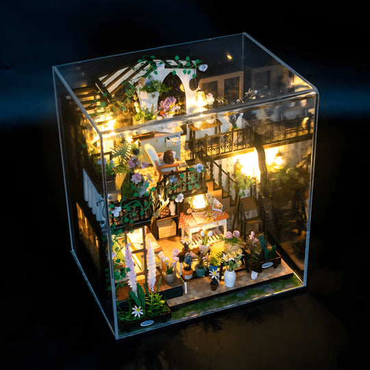 Darcy Flower House DIY miniature kit with LED lights, music & plexiglass cover – Beirut Lebanon