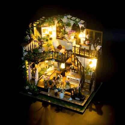 Darcy Flower House DIY miniature kit with LED lights, music & plexiglass cover – Beirut Lebanon