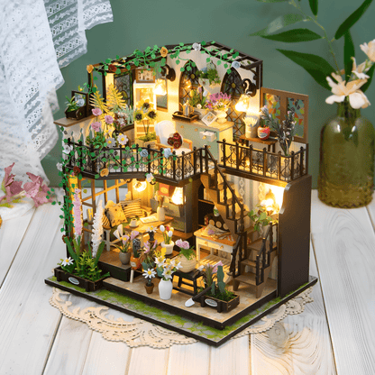 Darcy Flower House DIY miniature kit with LED lights, music & plexiglass cover – Beirut Lebanon