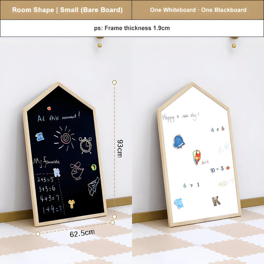 Solid wood magnetic kids drawing board in 2 shapes, double-sided black and white board, eco-friendly, safe for children 3+, Beirut Lebanon.
