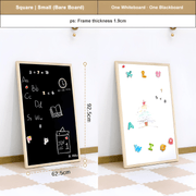 Solid wood magnetic kids drawing board in 2 shapes, double-sided black and white board, eco-friendly, safe for children 3+, Beirut Lebanon.