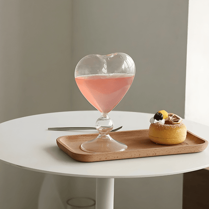 Heart-shaped 300ml glass with straw for drinks, cocktails & juices – Beirut Lebanon.