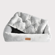 Velvet Soft Sustainable Dog & Cat Bed 75×50×10cm with removable pillow and anti-slip bottom – ideal for small dogs or medium to large cats.