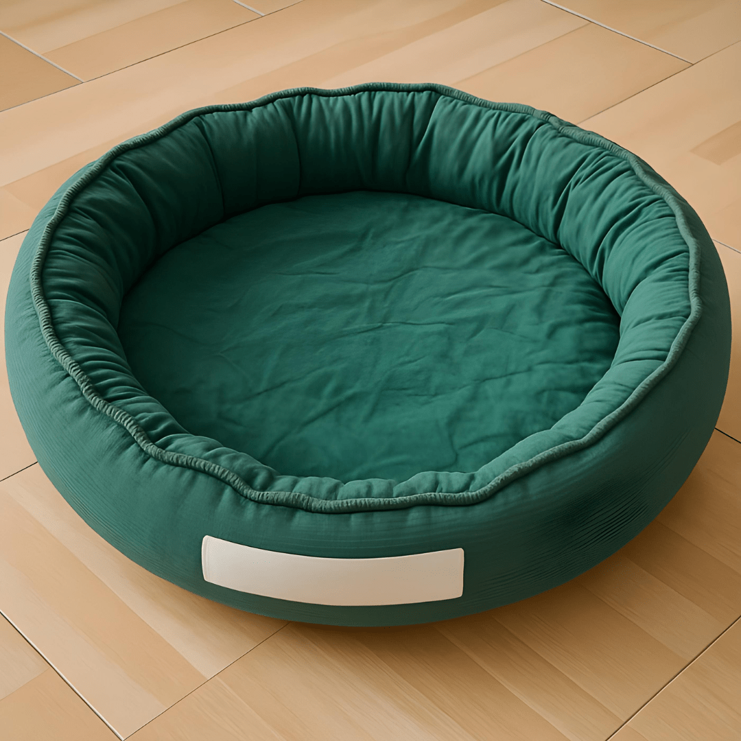 Round 78cm premium pet bed for small and medium dogs or cats – soft, durable, removable washable cover, and cuddler design.