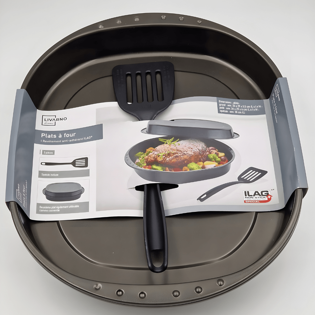 LIVARNO Home oven dish set with 2 roasting tins and spatula
