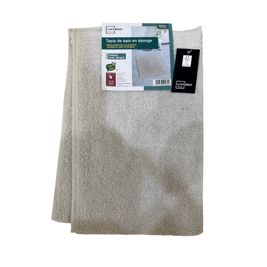 Beige Sand Bath Mat 50×70 cm – Durable Cotton Terry