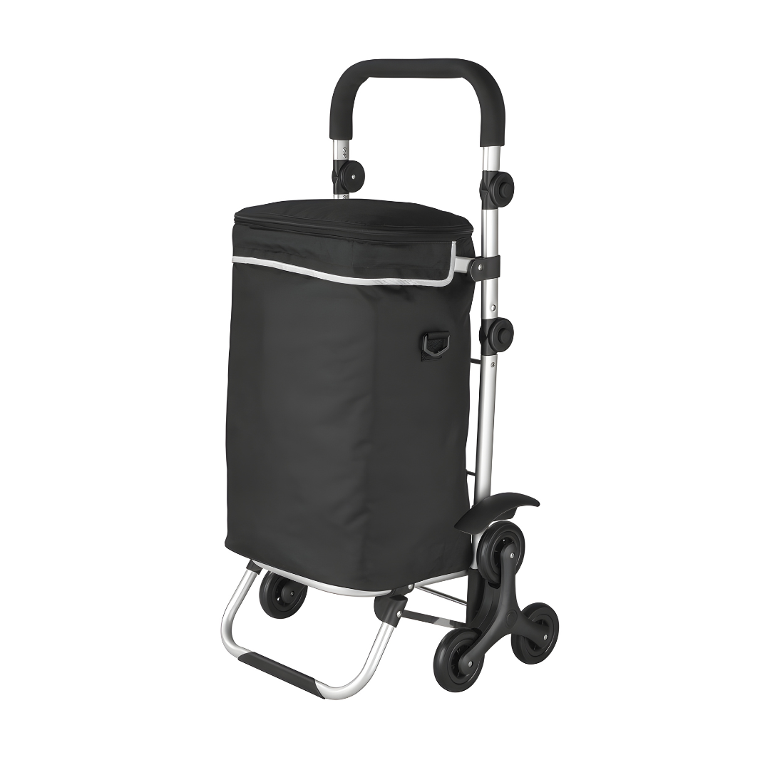 Folded TOPMOVE® 6-wheel shopping trolley – compact storage design