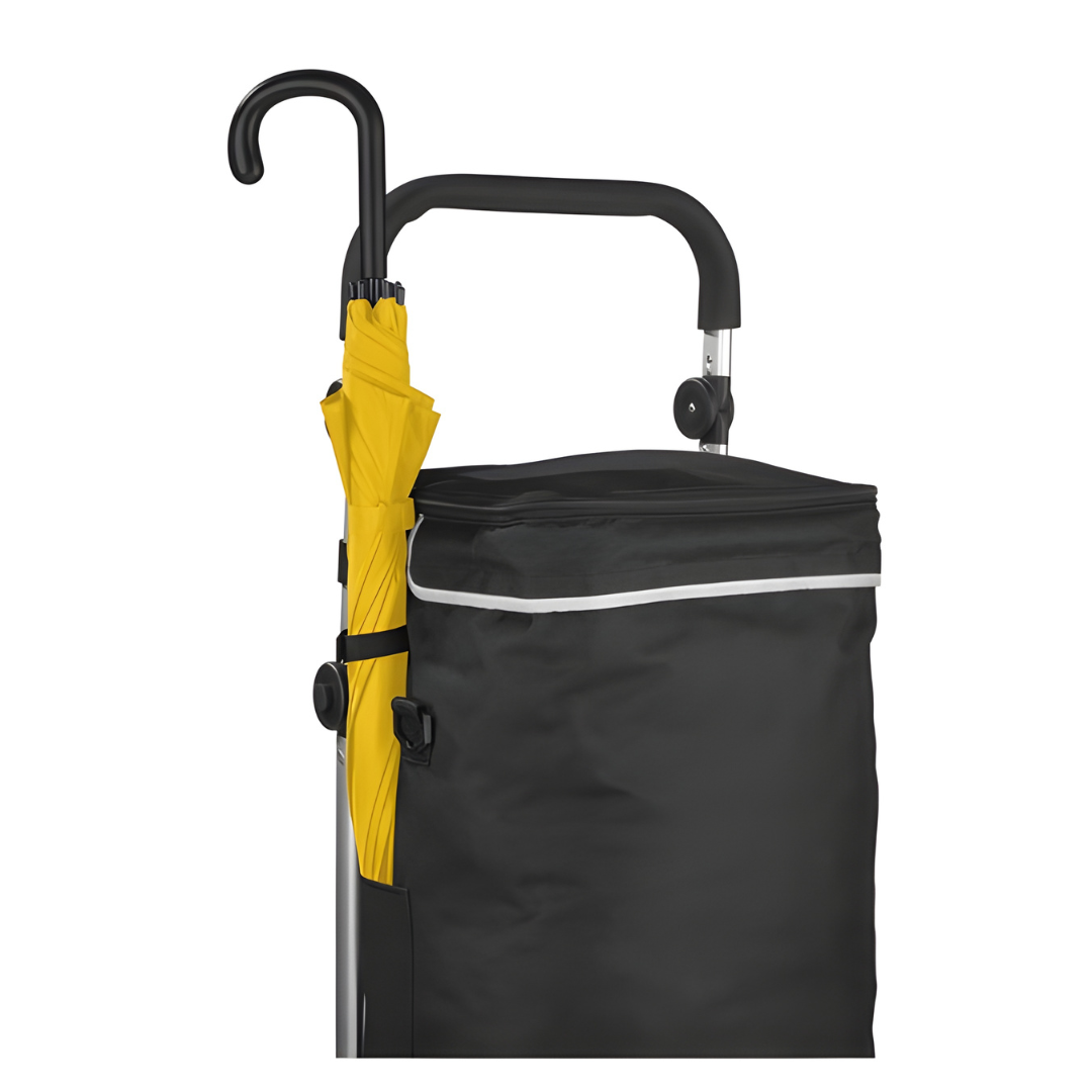 Folded TOPMOVE® 6-wheel shopping trolley – compact storage design