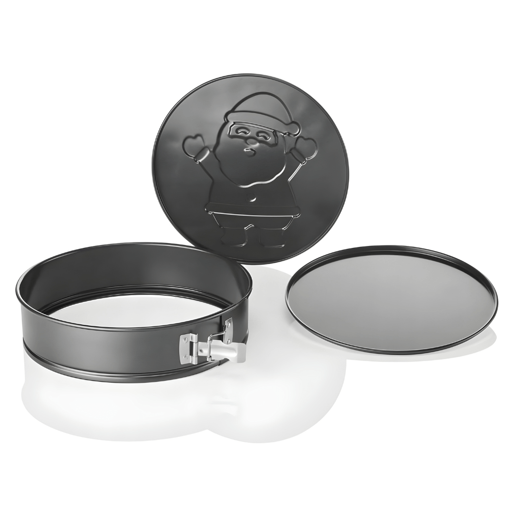 Livarno Home 26cm Springform Cake Tin with Santa Claus pattern and removable base.