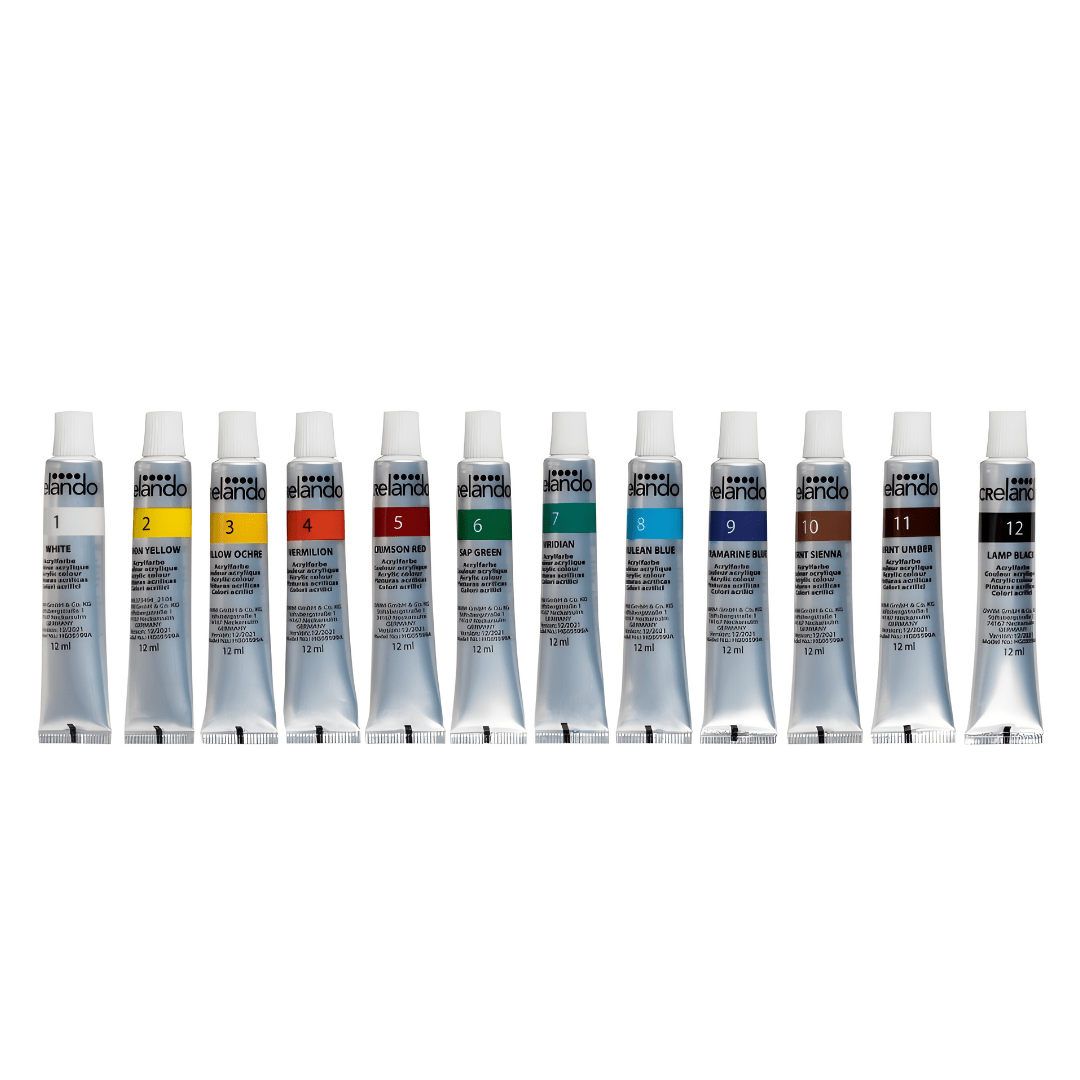 Crelando acrylic paint set 12 colors x 12ml tubes